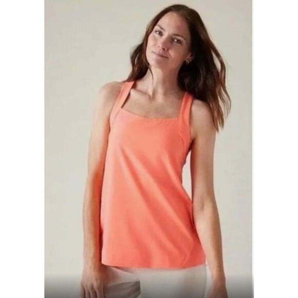 NWT Athleta Arrival Tank Sunset Glow Coral Barre Running‎ Yoga Size XS MSRP $79